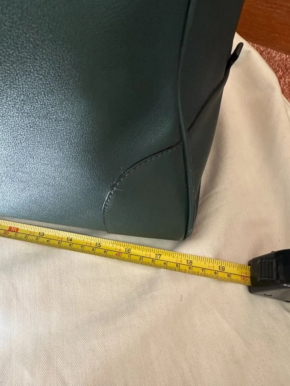 LOEWE Leather Boston / Weekender Travel Bag – Forest Green (RARE) with Dust Bag - Picture 10 of 14